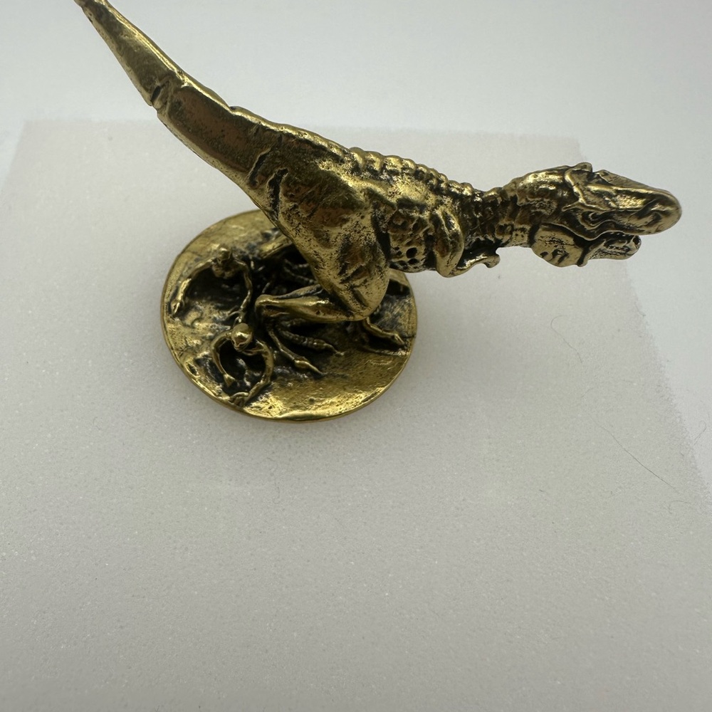 Brass T-Rex Miniature Figurine for Dinosaur Enthusiasts - Picture 5 of 11